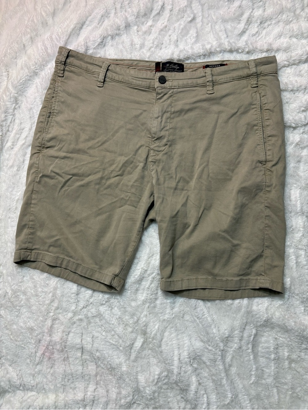 Men’s 34 Heritage Nevada Straight Chino Shorts Size 38 Khaki Luxury